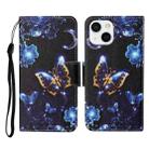 For iPhone 13 Colored Drawing Pattern Horizontal Flip Leather Phone Case(Moon Butterfly) - 1