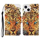 For iPhone 13 Colored Drawing Pattern Horizontal Flip Leather Phone Case(Yellow Leopard) - 1