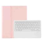 A800B Candy Color Detachable Bluetooth Keyboard Case with Pen Slot for Samsung Galaxy Tab S8+  / S7+ / S7 FE(Pink) - 1