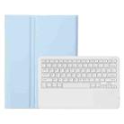 A800B Candy Color Detachable Bluetooth Keyboard Case with Pen Slot for Samsung Galaxy Tab S8+  / S7+ / S7 FE(Ice Blue) - 1