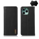 For Honor 60 SE KHAZNEH Nappa Top Layer Cowhide Leather Phone Case(Black) - 1