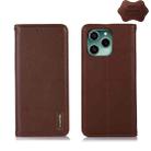 For Honor 60 SE KHAZNEH Nappa Top Layer Cowhide Leather Phone Case(Brown) - 1