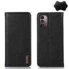 For Nokia G11 / G21 4G KHAZNEH Nappa Top Layer Cowhide Leather Phone Case(Black) - 1