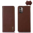 For Nokia G11 / G21 4G KHAZNEH Nappa Top Layer Cowhide Leather Phone Case(Brown) - 1