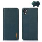 For Kyocera Digno BX2 KHAZNEH Nappa Top Layer Cowhide Leather Phone Case(Green) - 1