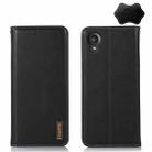 For Kyocera Digno BX2 KHAZNEH Nappa Top Layer Cowhide Leather Phone Case(Black) - 1