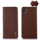 For Kyocera Digno BX2 KHAZNEH Nappa Top Layer Cowhide Leather Phone Case(Brown) - 1