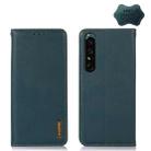 For Sony Xperia 1 IV KHAZNEH Nappa Top Layer Cowhide Leather Phone Case(Green) - 1