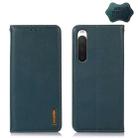For Sony Xperia 10 IV KHAZNEH Nappa Top Layer Cowhide Leather Phone Case(Green) - 1