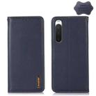 For Sony Xperia 10 IV KHAZNEH Nappa Top Layer Cowhide Leather Phone Case(Blue) - 1