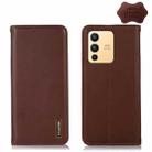 For vivo S12 5G / V23 KHAZNEH Nappa Top Layer Cowhide Leather Phone Case(Brown) - 1