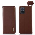 For vivo Y75 5G Global/T1 5G Global/Y55 5G Global/Y33S 5G Global/IQOO U5 KHAZNEH Nappa Top Layer Cowhide Leather Phone Case(Brown) - 1