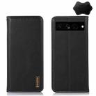 For Google Pixel 7 Pro 5G KHAZNEH Nappa Top Layer Cowhide Leather Phone Case(Black) - 1