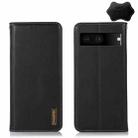 For Google Pixel 7 5G KHAZNEH Nappa Top Layer Cowhide Leather Phone Case(Black) - 1