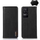 For Xiaomi Redmi K40S KHAZNEH Nappa Top Layer Cowhide Leather Phone Case(Black) - 1