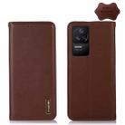 For Xiaomi Redmi K40S KHAZNEH Nappa Top Layer Cowhide Leather Phone Case(Brown) - 1