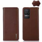 For Xiaomi Redmi K50 / K50 Pro KHAZNEH Nappa Top Layer Cowhide Leather Phone Case(Brown) - 1