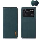 For Xiaomi Poco M4 Pro 4G KHAZNEH Nappa Top Layer Cowhide Leather Phone Case(Green) - 1