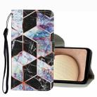 For Samsung Galaxy A02s US Version Coloured Drawing Pattern Leather Phone Case(Black Marble) - 1