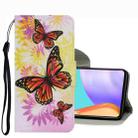 For Samsung Galaxy A33 Coloured Drawing Pattern Leather Phone Case(Chrysanthemum Butterfly) - 1