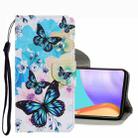 For Samsung Galaxy A33 Coloured Drawing Pattern Leather Phone Case(Purple Butterfly) - 1