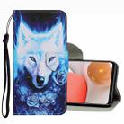 For Samsung Galaxy A42 5G Coloured Drawing Pattern Leather Phone Case(Rose Wolf) - 1