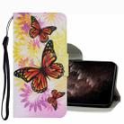 For Samsung Galaxy S22 Ultra 5G Coloured Drawing Pattern Leather Phone Case(Chrysanthemum Butterfly) - 1