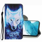 For Samsung Galaxy S22 5G Coloured Drawing Pattern Leather Phone Case(Rose Wolf) - 1