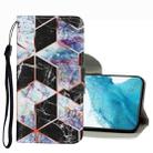 For Samsung Galaxy S22 5G Coloured Drawing Pattern Leather Phone Case(Black Marble) - 1