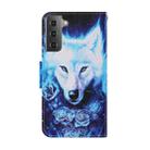 For Samsung Galaxy S22+ 5G Coloured Drawing Pattern Leather Phone Case(Rose Wolf) - 3