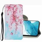 For Samsung Galaxy S22+ 5G Coloured Drawing Pattern Leather Phone Case(Cherry Blossoms) - 1