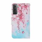 For Samsung Galaxy S22+ 5G Coloured Drawing Pattern Leather Phone Case(Cherry Blossoms) - 3
