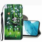 For Samsung Galaxy S22+ 5G Coloured Drawing Pattern Leather Phone Case(Panda) - 1