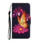 For Samsung Galaxy S22+ 5G Coloured Drawing Pattern Leather Phone Case(Big Gold Butterfly) - 2