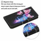 For Samsung Galaxy S22+ 5G Coloured Drawing Pattern Leather Phone Case(Three Fluorescent Butterflies) - 6