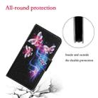 For Samsung Galaxy S22+ 5G Coloured Drawing Pattern Leather Phone Case(Three Fluorescent Butterflies) - 7