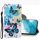 For Samsung Galaxy S22+ 5G Coloured Drawing Pattern Leather Phone Case(Purple Butterfly) - 1