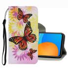 For Huawei P Smart 2021 Coloured Drawing Pattern Leather Phone Case(Chrysanthemum Butterfly) - 1