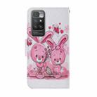 For Xiaomi Redmi 10 Coloured Drawing Pattern Leather Phone Case(Cute Rabbit) - 3
