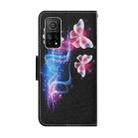 For Xiaomi Mi 10T / 10T Pro Coloured Drawing Pattern Leather Phone Case(Three Fluorescent Butterflies) - 3