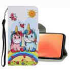 For Xiaomi Mi 10T / 10T Pro Coloured Drawing Pattern Leather Phone Case(Couple Unicorn) - 1