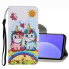 For Xiaomi Mi 10T Lite Coloured Drawing Pattern Leather Phone Case(Couple Unicorn) - 1