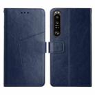 For Sony Xperia 1 Y Stitching Horizontal Flip Leather Phone Case(Blue) - 1