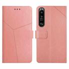 For Sony Xperia 1 Y Stitching Horizontal Flip Leather Phone Case(Rose Gold) - 1