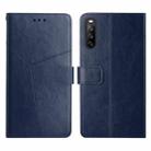 For Sony Xperia 10 Y Stitching Horizontal Flip Leather Phone Case(Blue) - 1