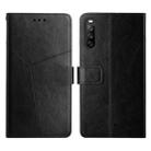 For Sony Xperia 10 Y Stitching Horizontal Flip Leather Phone Case(Black) - 1