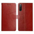 For Sony Xperia 10 Y Stitching Horizontal Flip Leather Phone Case(Brown) - 1