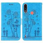 For Motorola Moto E7i Power Embossing Rose Couple Leather Phone Case(Blue) - 1