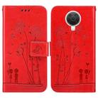 For Nokia G20 / G10 / 6.3 Embossing Rose Couple Leather Phone Case(Red) - 1