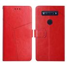 For TCL 10 SE Y Stitching Horizontal Flip Leather Phone Case(Red) - 1